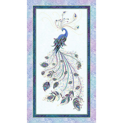 Peacock Flourish - Peacock Teal Metallic Panel