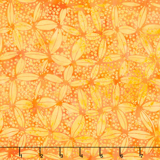 Peacock Galore Batiks - Circle Net Canteloupe Yardage