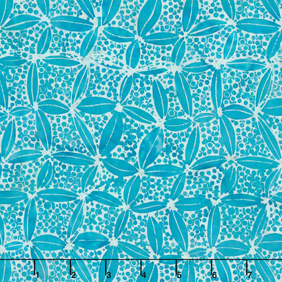 Peacock Galore Batiks - Circle Net Light Lagoon Yardage