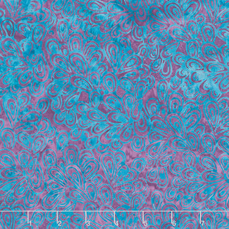 Peacock Galore Batiks - Clustered Loops Grape Yardage