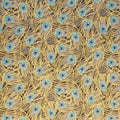Peacock Garden - Feathers Navy Metallic Yardage