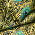 Peacock Garden - Feathers Navy Metallic Yardage
