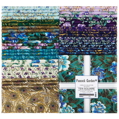 Peacock Garden Metallic Ten Squares