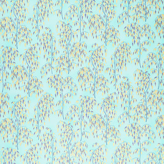 Peacock Garden - Plants Peacock Metallic Yardage