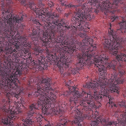 Peacock Plumes Batiks - Paisely Feather Dark Iris Yardage