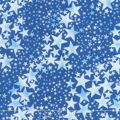 Pearl Frost - Stars Dark Blue Pearlescent Yardage