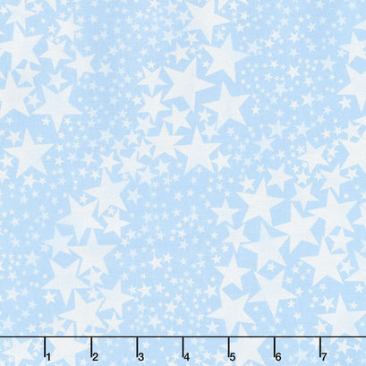 Pearl Frost - Stars Ice Blue Pearlescent Yardage