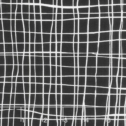 Pen and Ink - Grid Black Yardage