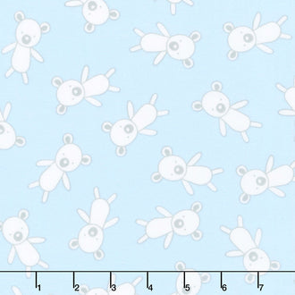 Penned Pals Flannel - Blue Colorstory Bears Blue Yardage