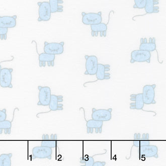 Penned Pals Flannel - Blue Colorstory Cats Blue Yardage