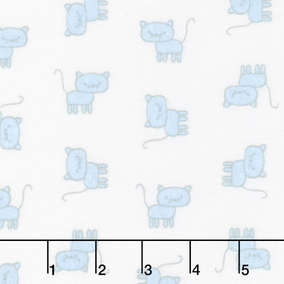 Penned Pals Flannel - Blue Colorstory Cats Blue Yardage