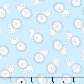 Penned Pals Flannel - Blue Colorstory Lions Blue Yardage