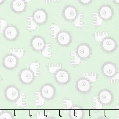 Penned Pals Flannel - Mint Colorstory Lions Mint Yardage