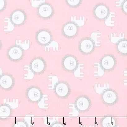 Penned Pals Flannel - Pink Colorstory Lions Baby Pink Yardage