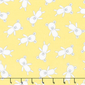 Penned Pals Flannel - Yellow Colorstory Bears Yellow Yardage