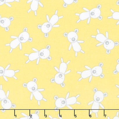 Penned Pals Flannel - Yellow Colorstory Bears Yellow Yardage