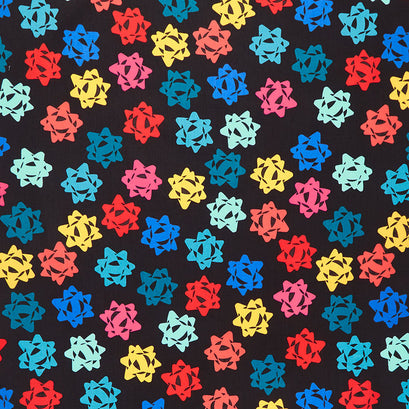 Peppermint - Bows Black Multi Yardage