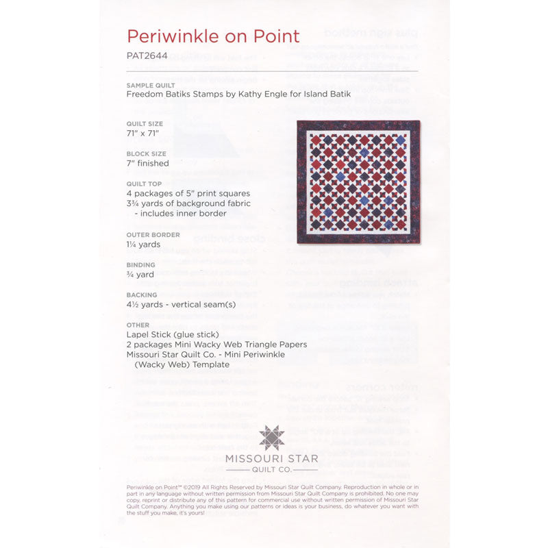 Periwinkle on Point Quilt Pattern by Missouri Star Alternative View #1