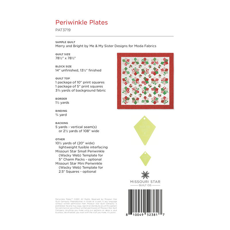Periwinkle Plates Quilt Pattern by Missouri Star