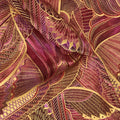 Persis - Blossom Feathers Claret Metallic Yardage