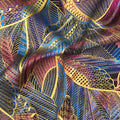 Persis - Blossom Feathers Peacock Metallic Yardage Alternative View #1
