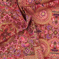 Persis - Blossom Medallion Claret Metallic Yardage