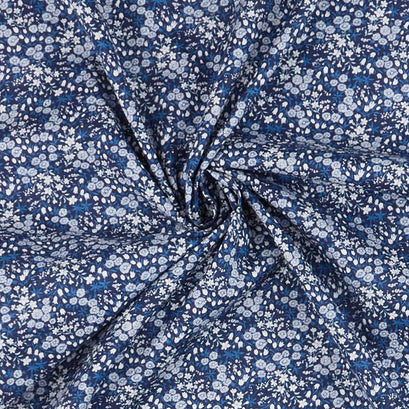 Petite Lawn - Flowers Navy Yardage