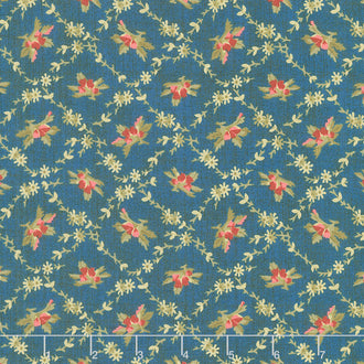 Petite Perennials - Rhombus Vine Indigo Yardage
