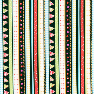 Picnic by the Lake - Gingham Stripe Black Yardage