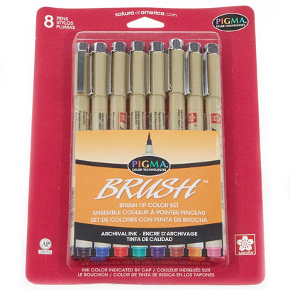 Pigma Micron Pen Brush 8 Color Set