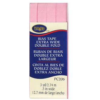 Wrights Pink Bias Tape Extra Wide Double Fold