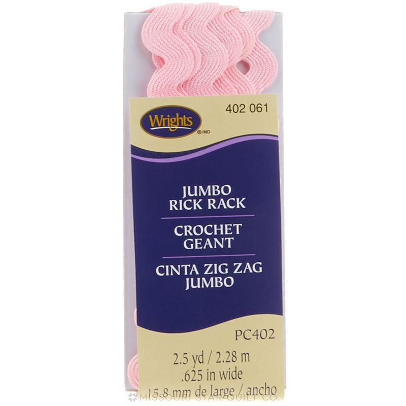 Pink Jumbo Rick Rack (2 1/2 yard package)