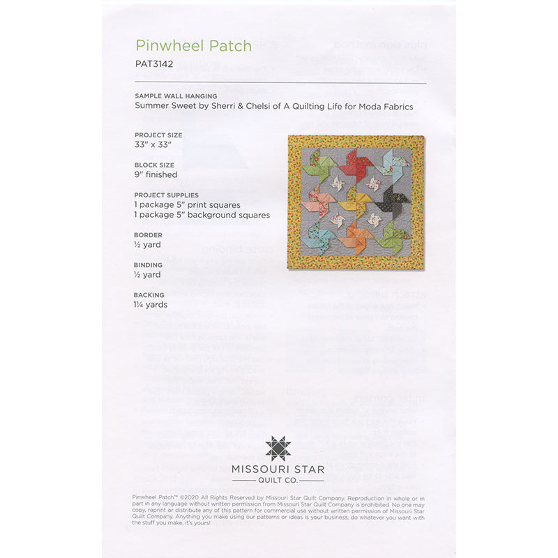 Pinwheel Patch Wall Hanging Pattern by Missouri Star Alternative View #1