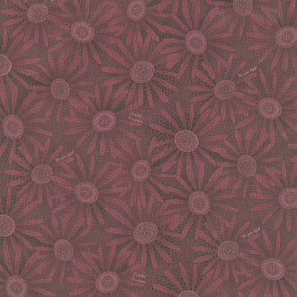 Plant Kindness - Flower Allover Raisin Yardage