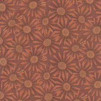 Plant Kindness - Flower Allover Rust Yardage