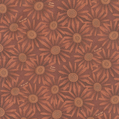 Plant Kindness - Flower Allover Rust Yardage