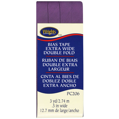 Wrights Plum Bias Tape Extra Wide Double Fold