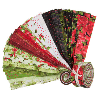 Poinsettia & Pine 2.5" Strips