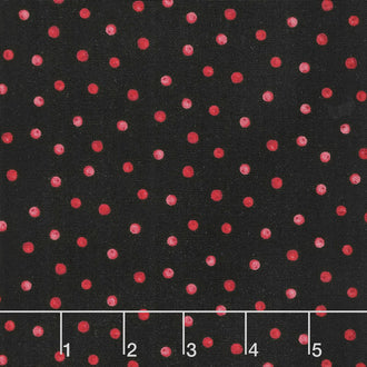 Poinsettia & Pine - Holly Berry Dots Black Yardage
