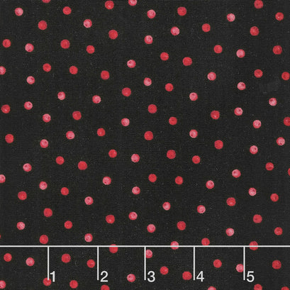 Poinsettia & Pine - Holly Berry Dots Black Yardage