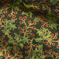 Poinsettias and Pine Metallic - Holly Berries Ebony Yardage Alternative View #1