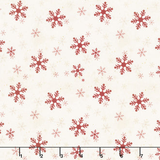 Postcard Christmas - Snowflakes Light Butter Yardage
