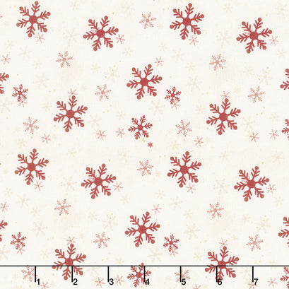 Postcard Christmas - Snowflakes Light Butter Yardage