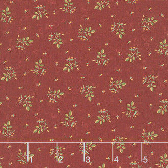 Prairie Dreams - Leaves and Berries Red Yardage