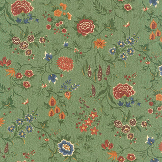 Prairie Dreams - Prairie Flowers Green Yardage