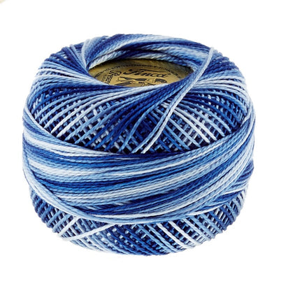 Presencia Perle Cotton Thread Size 8 Variegated Royal Blue
