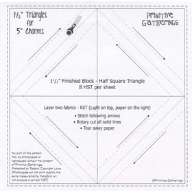 Primitive Gatherings 1 1/2" Finished Triangle Paper for 5" Charms Primary Image