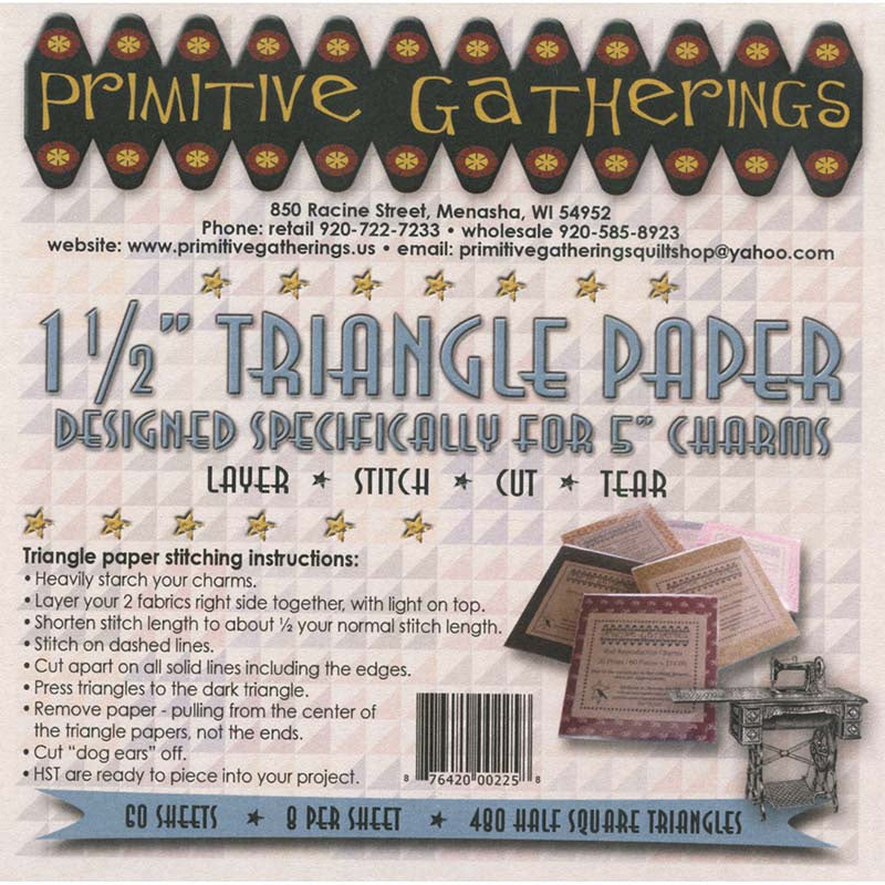 Primitive Gatherings 1 1/2" Finished Triangle Paper for 5" Charms Alternative View #1