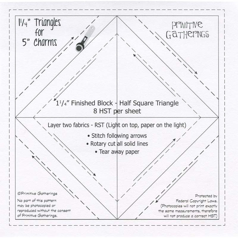 Primitive Gatherings 1 1/4" Finished Triangle Paper for 5" Charms Primary Image
