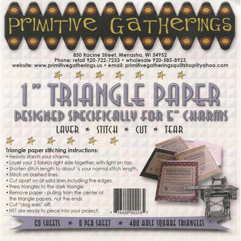 Primitive Gatherings 1" Finished Triangle Paper for 5" Charms Alternative View #1